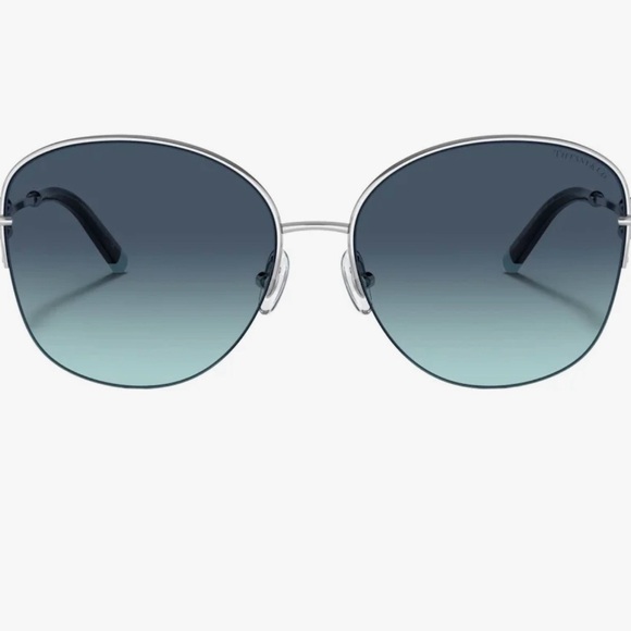 Auth Tiffany Silver Frame Gradient Blue Women\'s Sunglasses main image 7